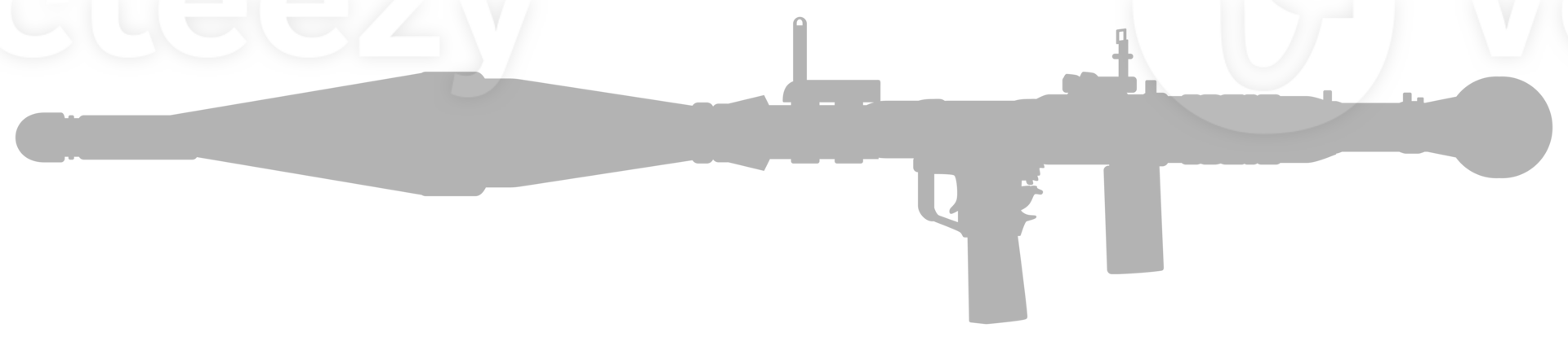 Silhouette of the Bazooka or Rocket Launcher Weapon, also known as Rocket Propelled Grenade or RPG, Flat Style, can use for Art Illustration, Pictogram, Website, Infographic or Graphic Design Element png