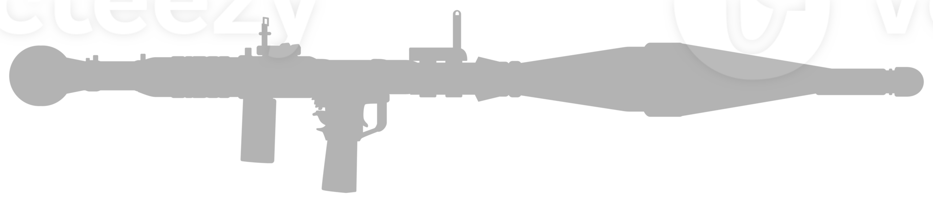 Silhouette of the Bazooka or Rocket Launcher Weapon, also known as Rocket Propelled Grenade or RPG, Flat Style, can use for Art Illustration, Pictogram, Website, Infographic or Graphic Design Element png