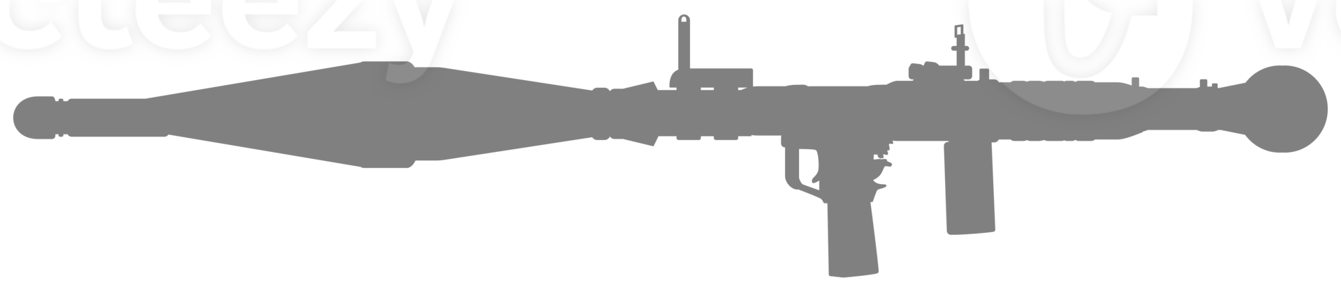 Silhouette of the Bazooka or Rocket Launcher Weapon, also known as Rocket Propelled Grenade or RPG, Flat Style, can use for Art Illustration, Pictogram, Website, Infographic or Graphic Design Element png