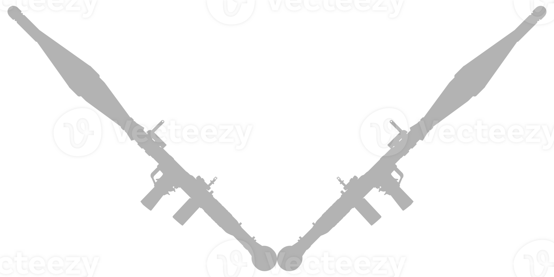 Silhouette of the Bazooka or Rocket Launcher Weapon, also known as Rocket Propelled Grenade or RPG, Flat Style, can use for Art Illustration, Pictogram, Website, Infographic or Graphic Design Element png