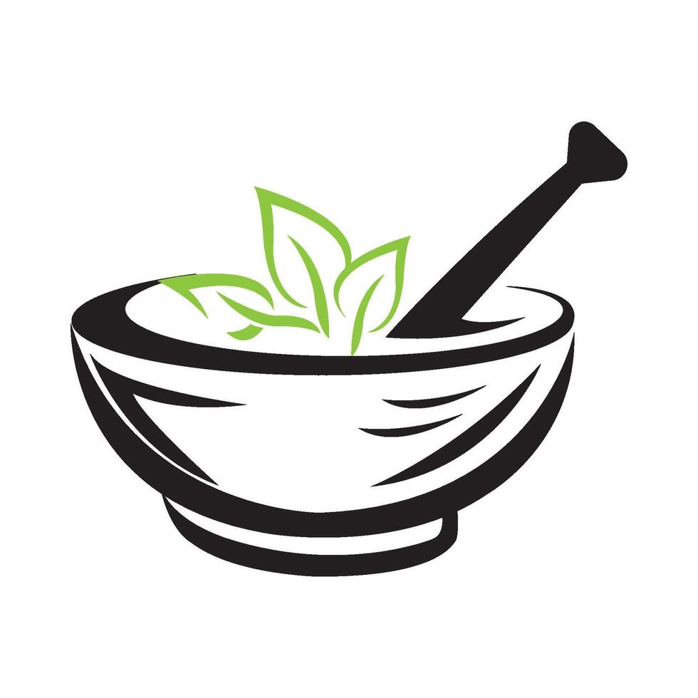 mortar and pestle icon logo vector design template