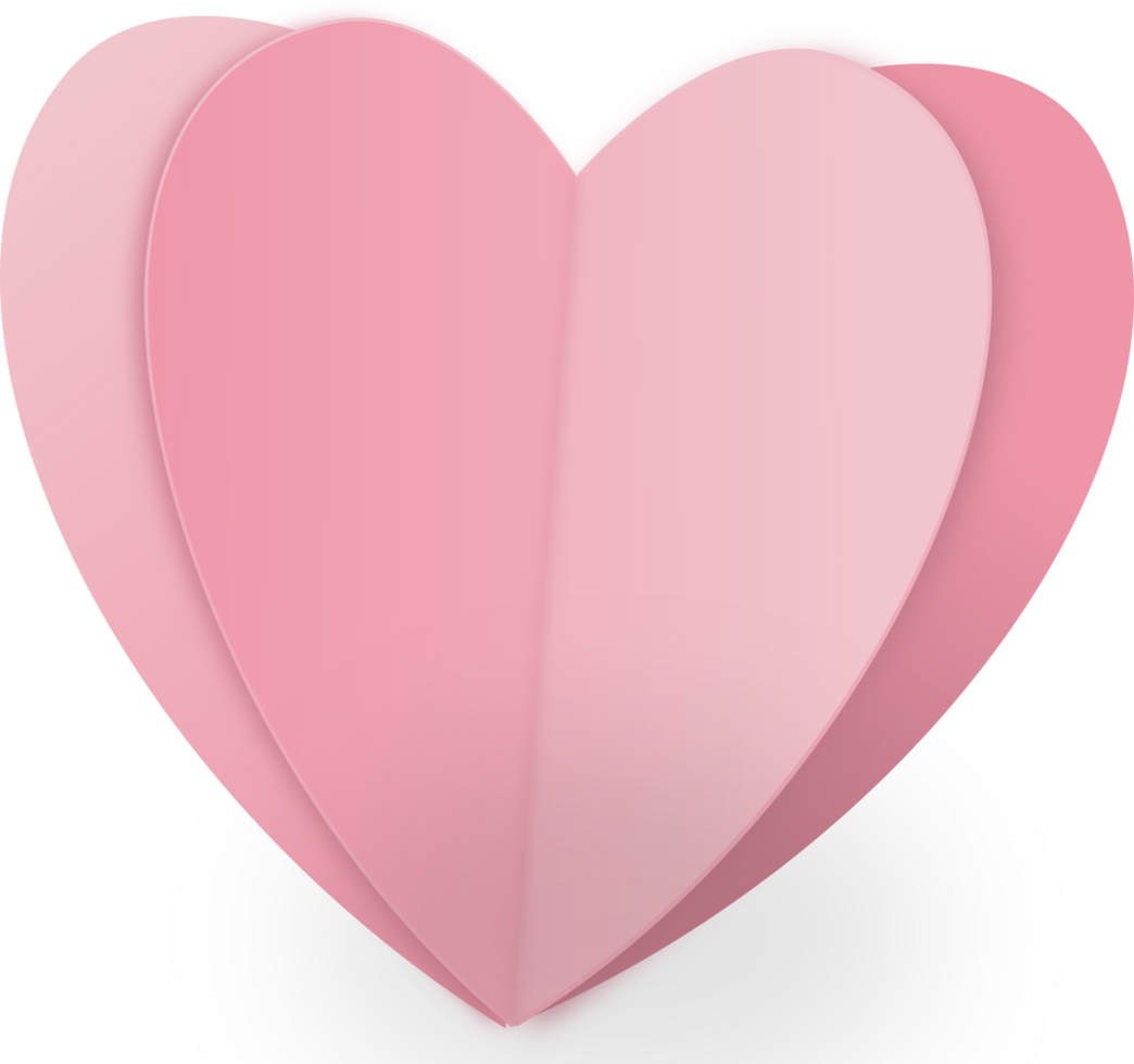 Heart with 3D layers, transparent background png