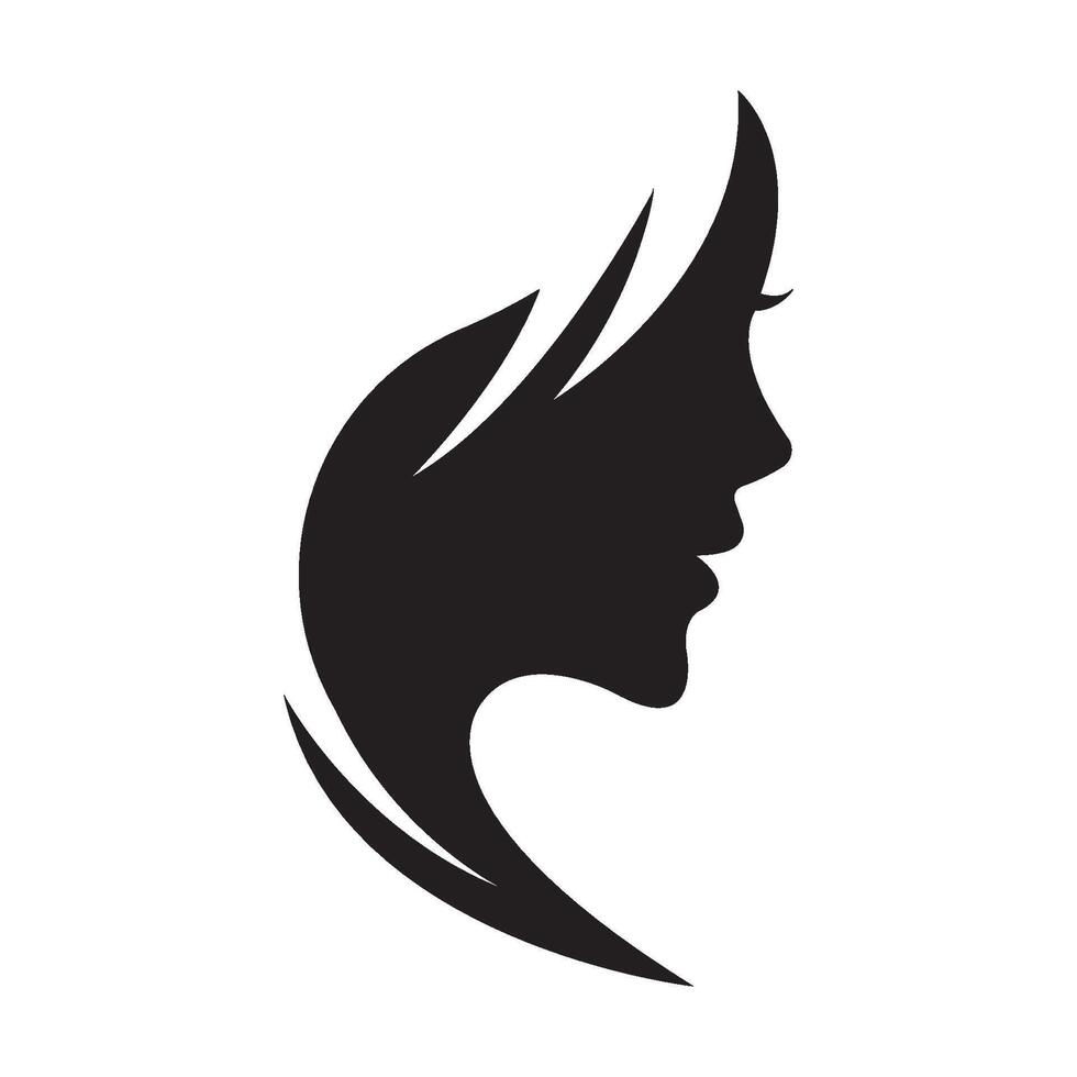 female face icon logo vector design template