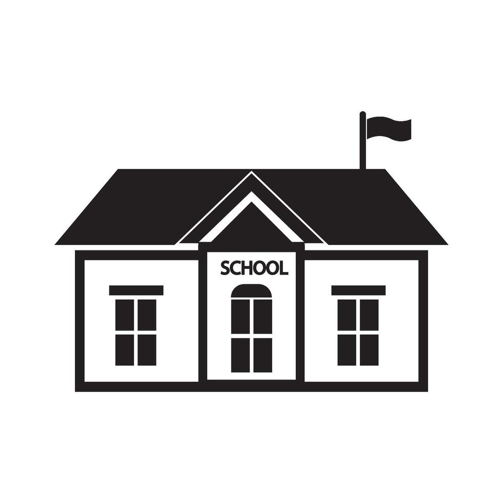 school building icon logo vector design template