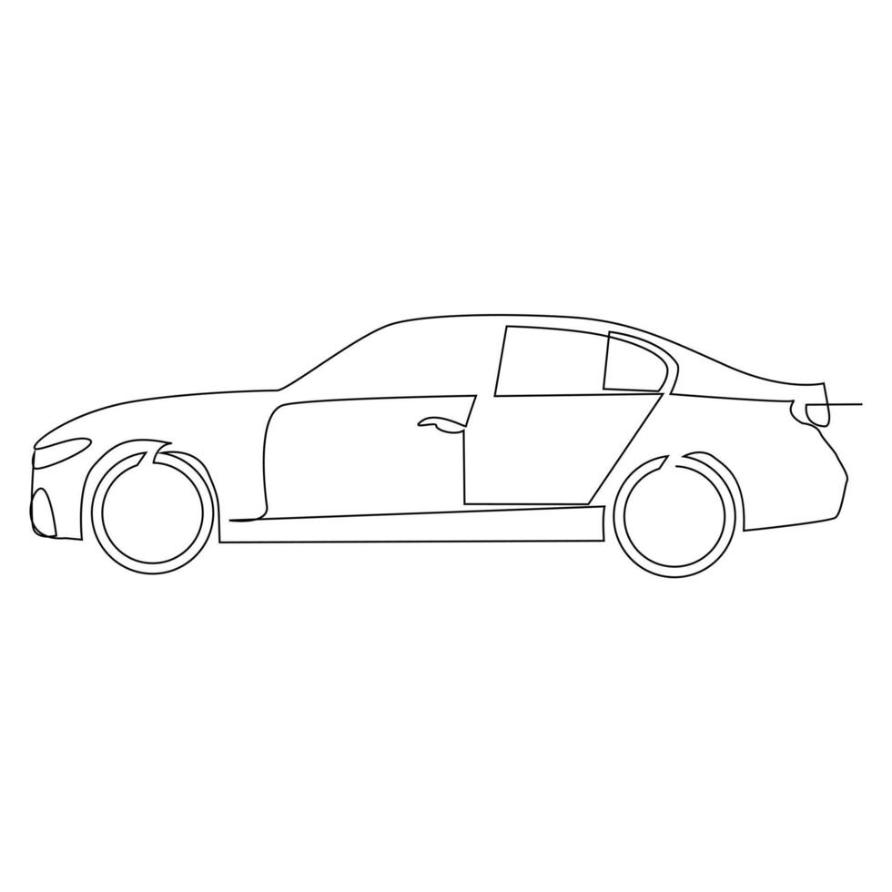 Car Single continuous line art drawing elegant race car vector art illustration design