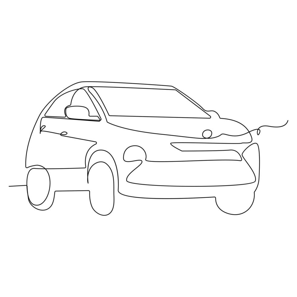 Car Single continuous line art drawing elegant race car vector art illustration design