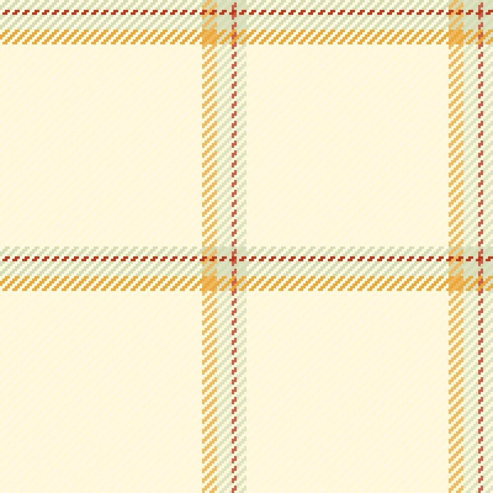Preppy texture check tartan, machinery vector seamless background. Show fabric textile pattern plaid in cornsilk and light colors.