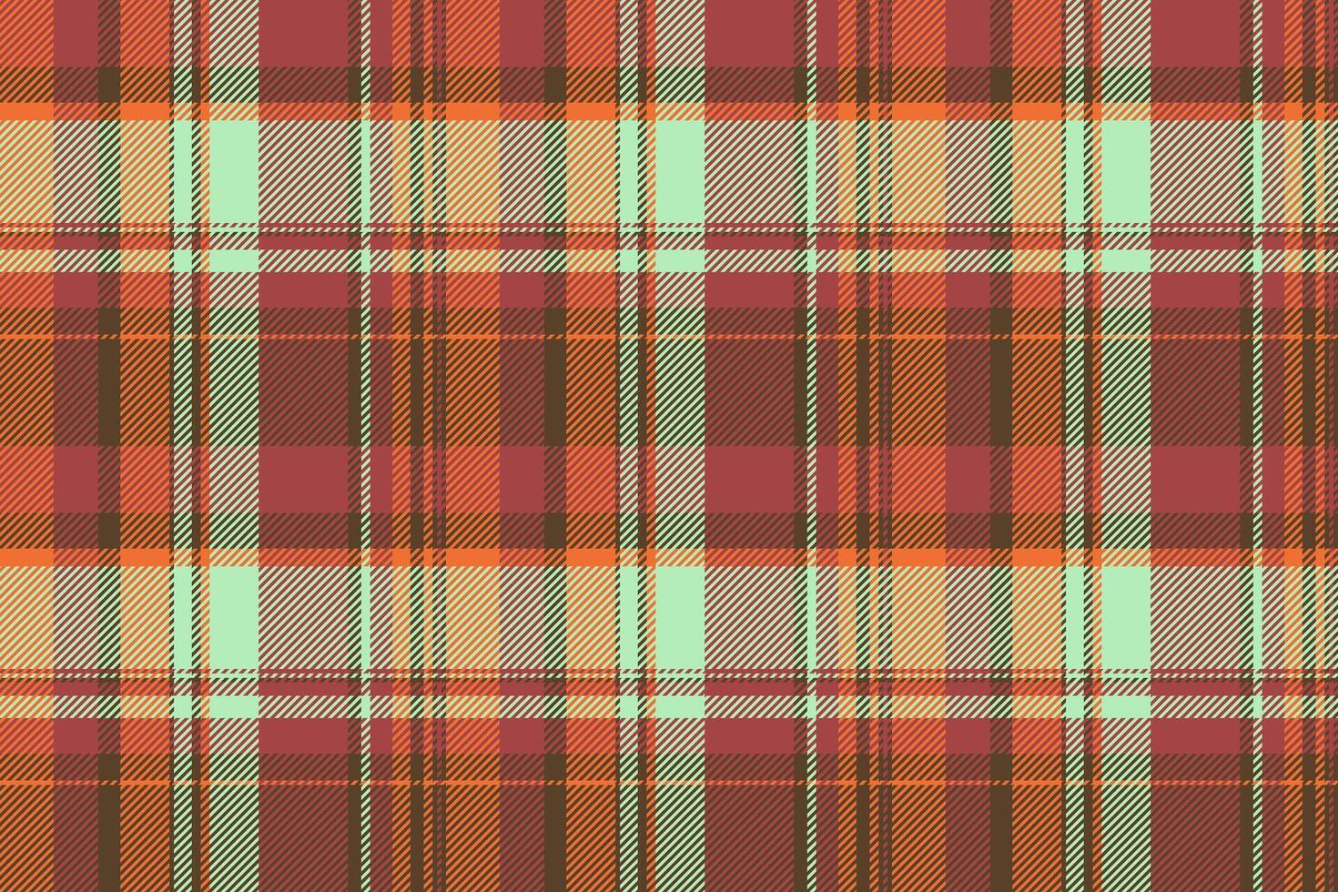 Pure check textile fabric, 20s seamless pattern background. Magazine texture tartan plaid vector in orange and red colors.