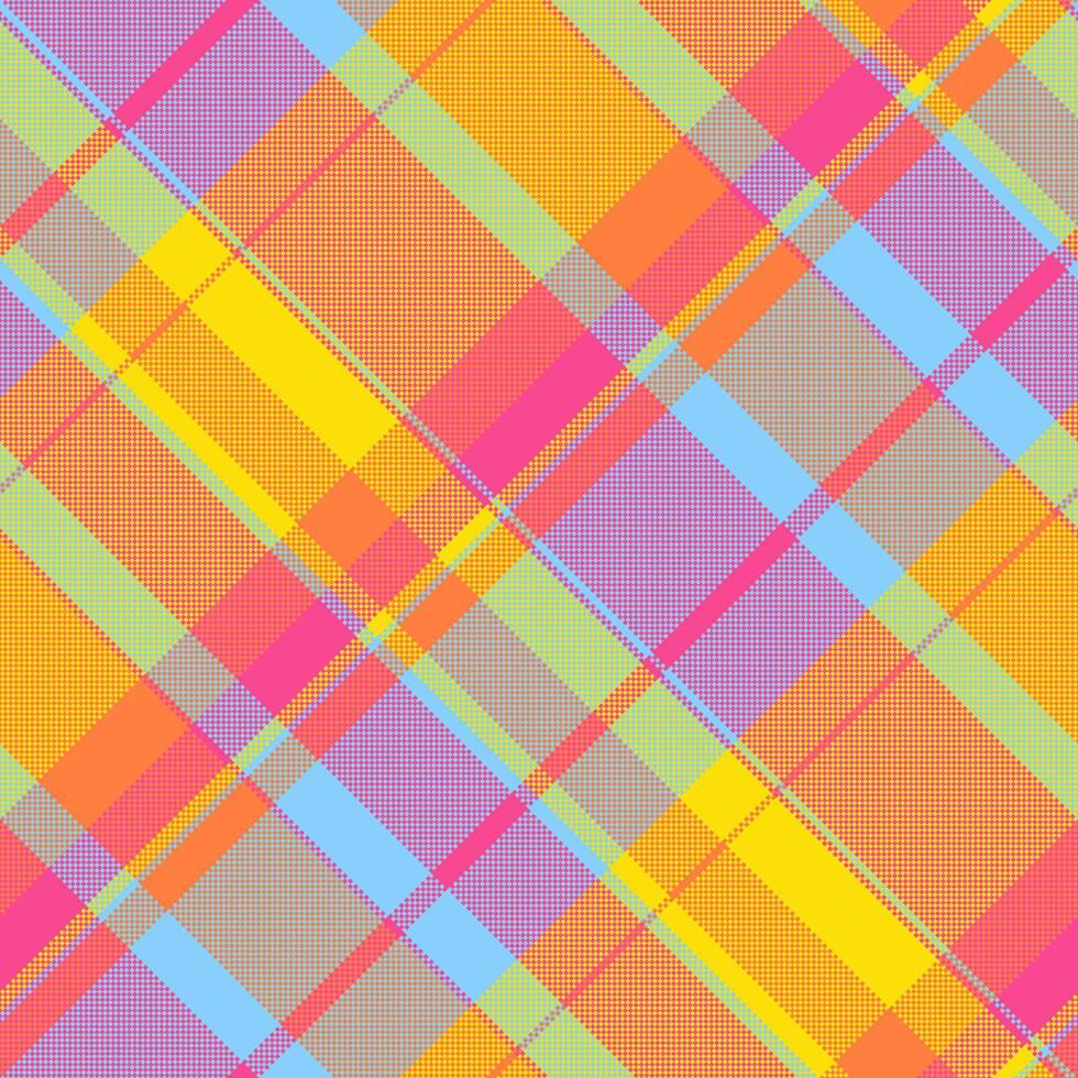 Check tartan textile of fabric vector background with a seamless pattern plaid texture.