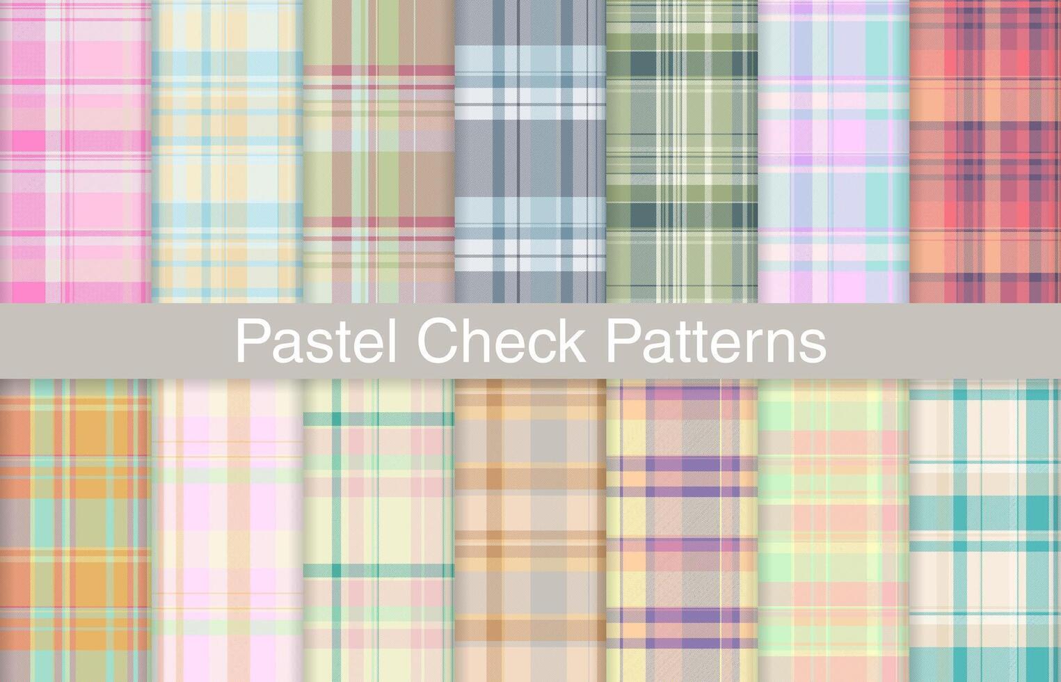 Pastel plaid bundles, textile design, checkered fabric pattern for shirt, dress, suit, wrapping paper print, invitation and gift card. vector