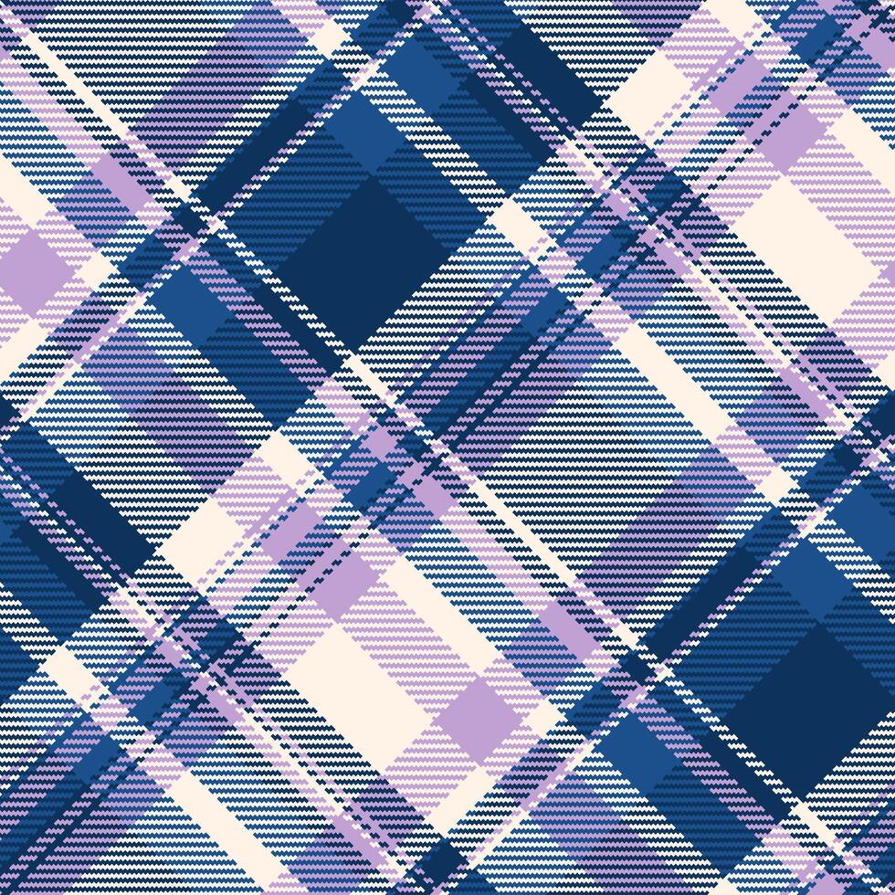 Custom vector check textile, presentation plaid tartan fabric. Autumn seamless pattern texture background in blue and old lace colors.