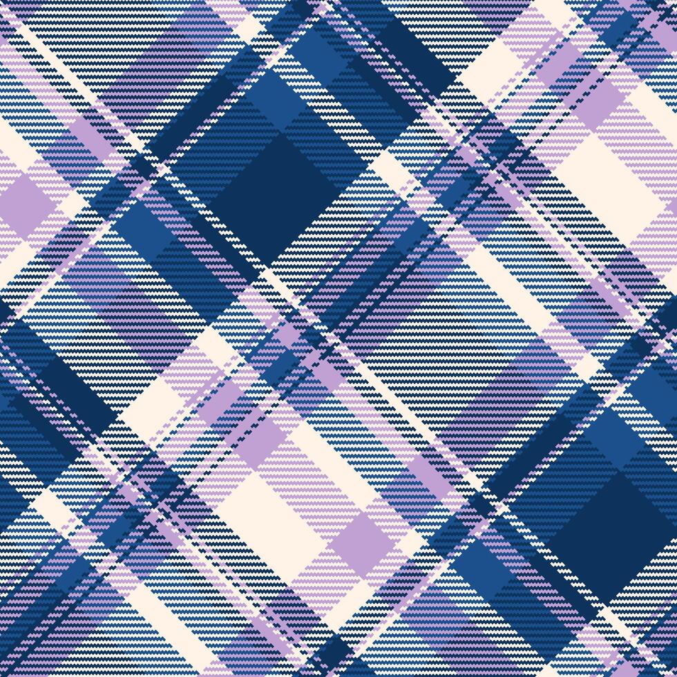 Custom vector check textile, presentation plaid tartan fabric. Autumn seamless pattern texture background in blue and old lace colors.