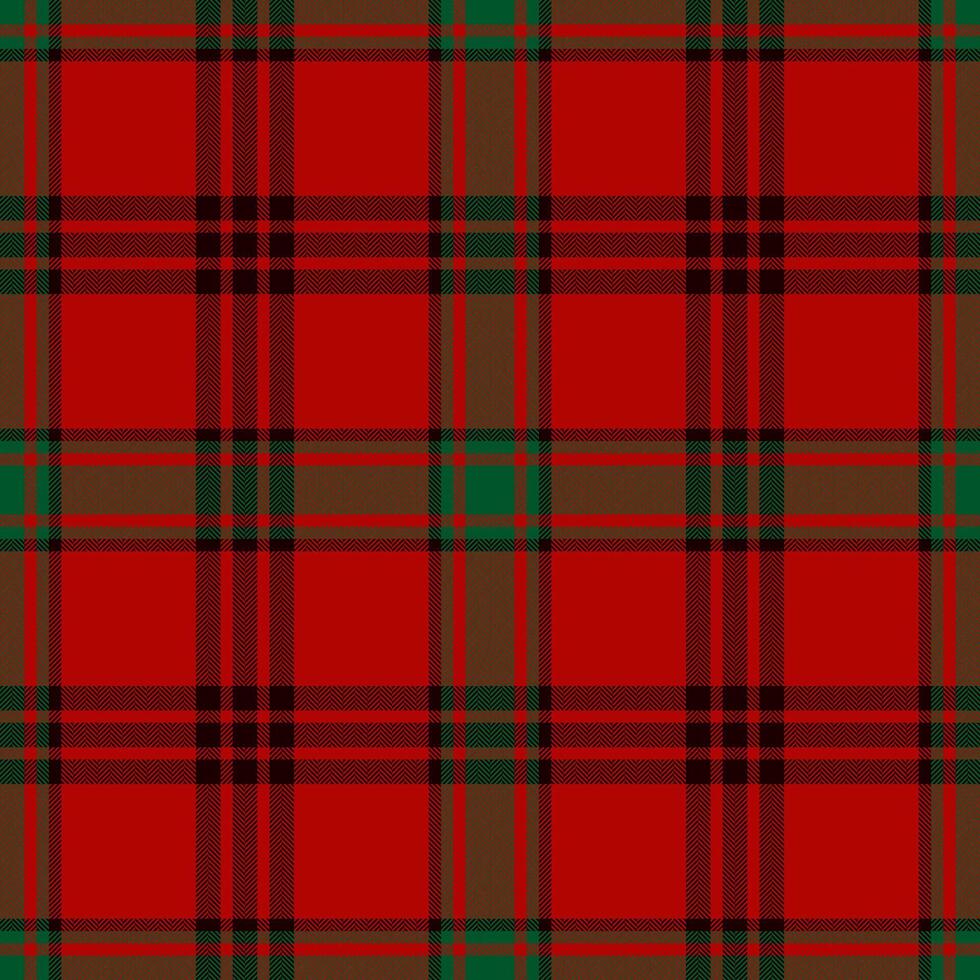 Plaid seamless pattern in red. Check fabric texture. Vector textile print.