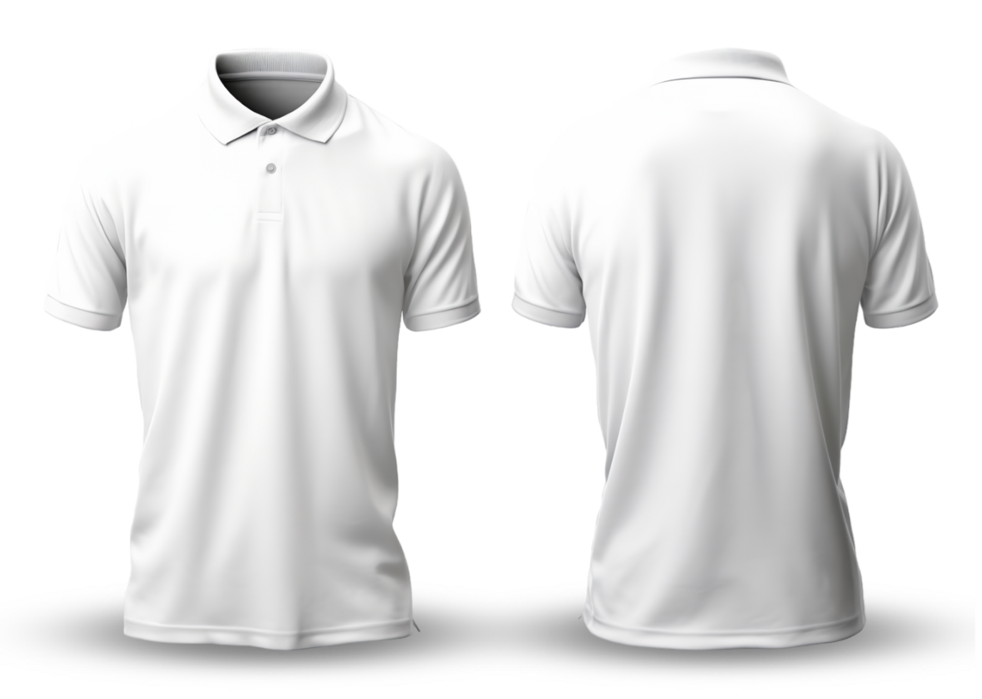 ai gerado branco pólo camisa frente e costas visualizar, generativo ai png