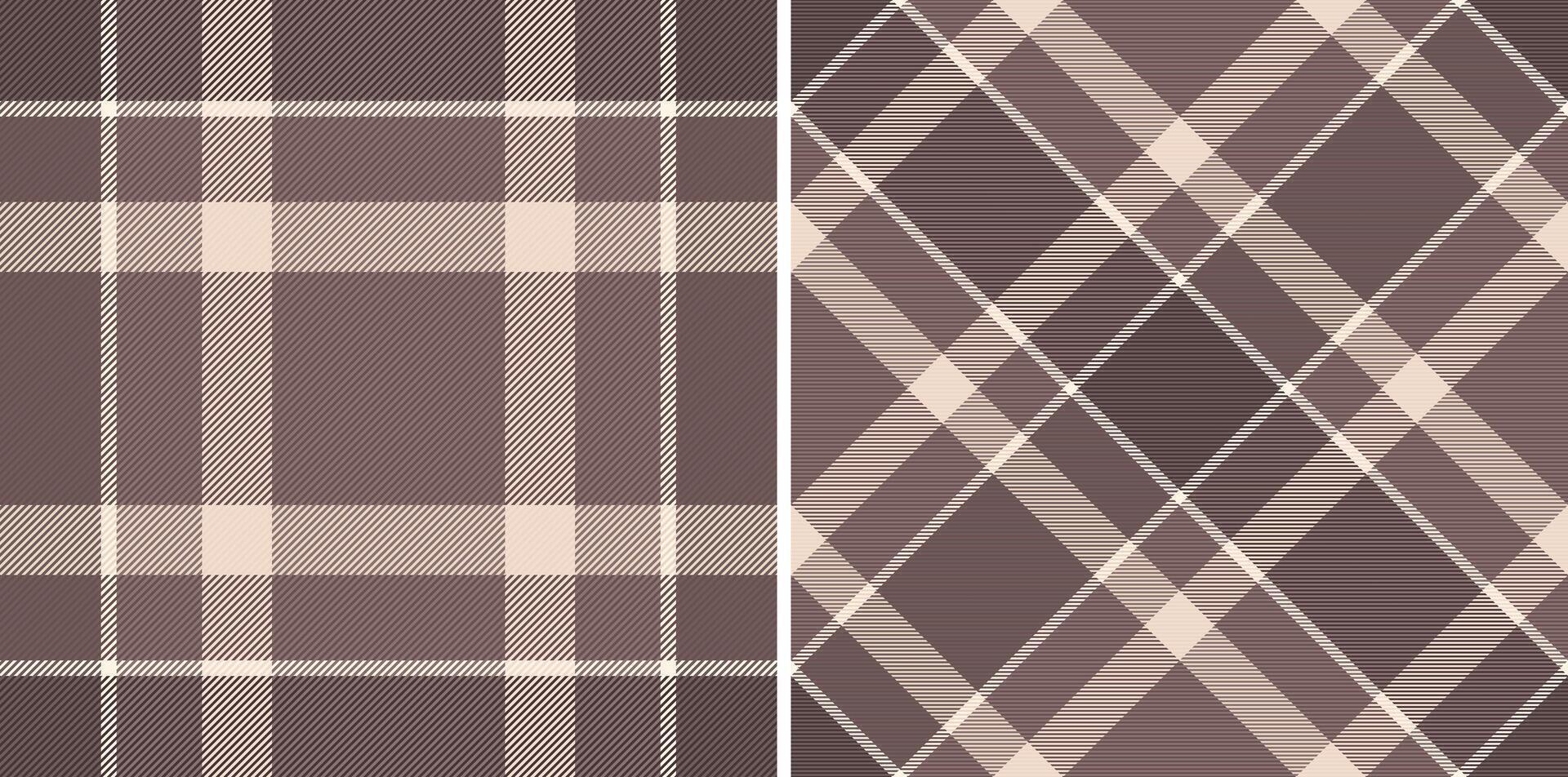 Plaid texture fabric of seamless tartan background with a pattern vector textile check. Set in coffee colors for vogue fashion trends in the season.