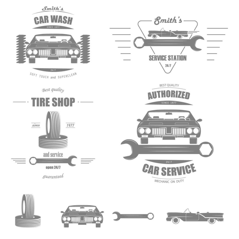 Car Service Vector Badge Set.