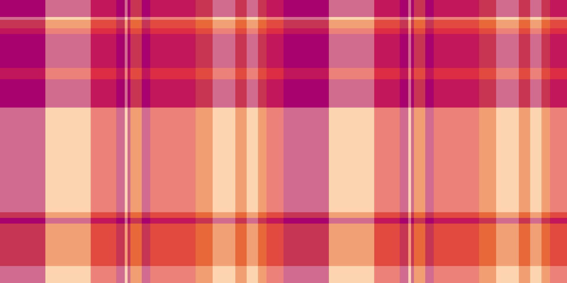 Vertical check textile texture, short seamless fabric plaid. Fashionable tartan pattern background vector in pink and red colors.