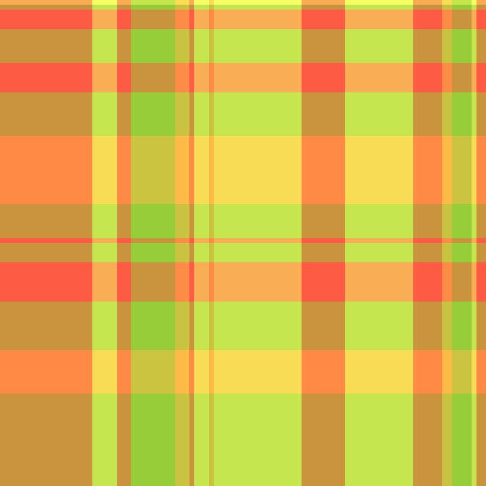 Delicate tartan check pattern, scrapbooking vector texture fabric. Repetitive textile seamless background plaid in amber and lime colors.