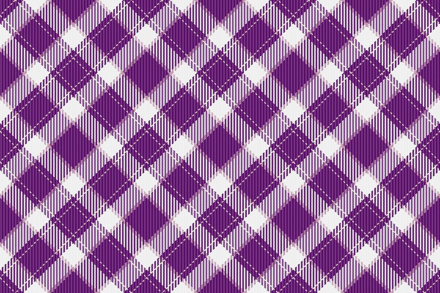 Self tartan vector pattern, france background textile check. Design plaid texture seamless fabric in white and purple colors.