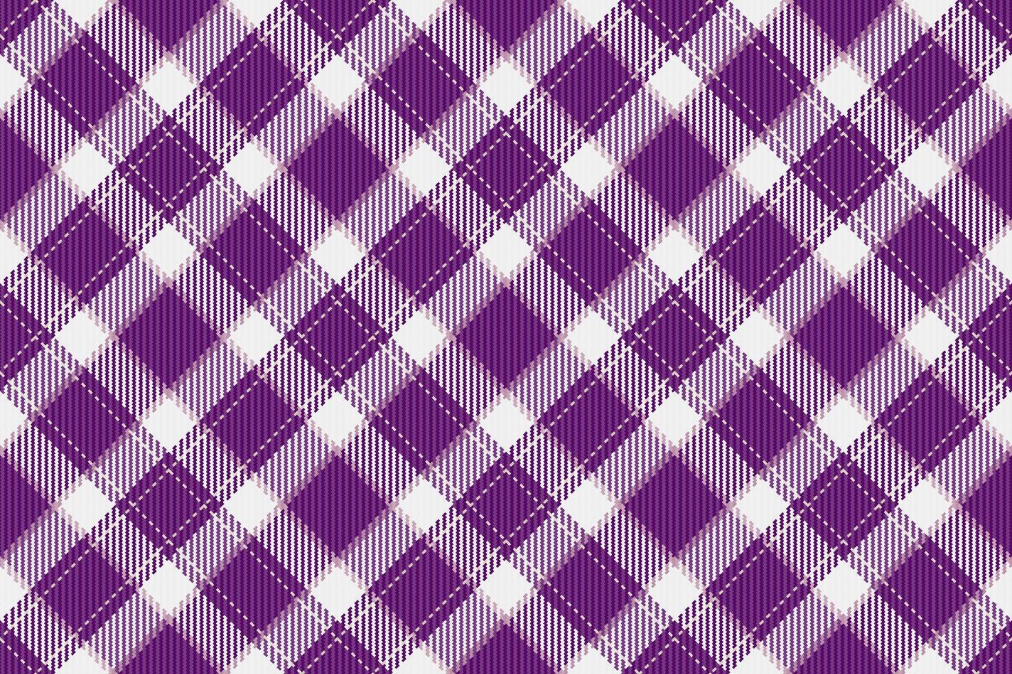 Self tartan vector pattern, france background textile check. Design plaid texture seamless fabric in white and purple colors.