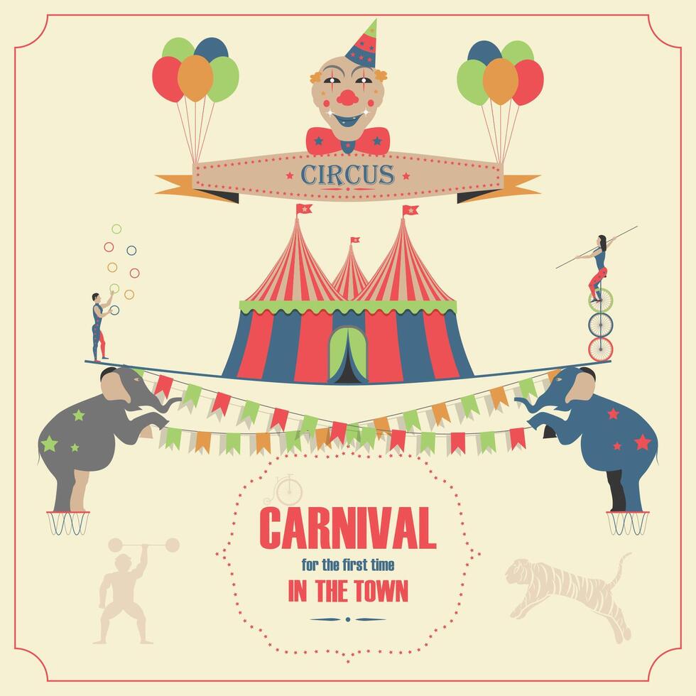Set of Circus Flat Icons. vector