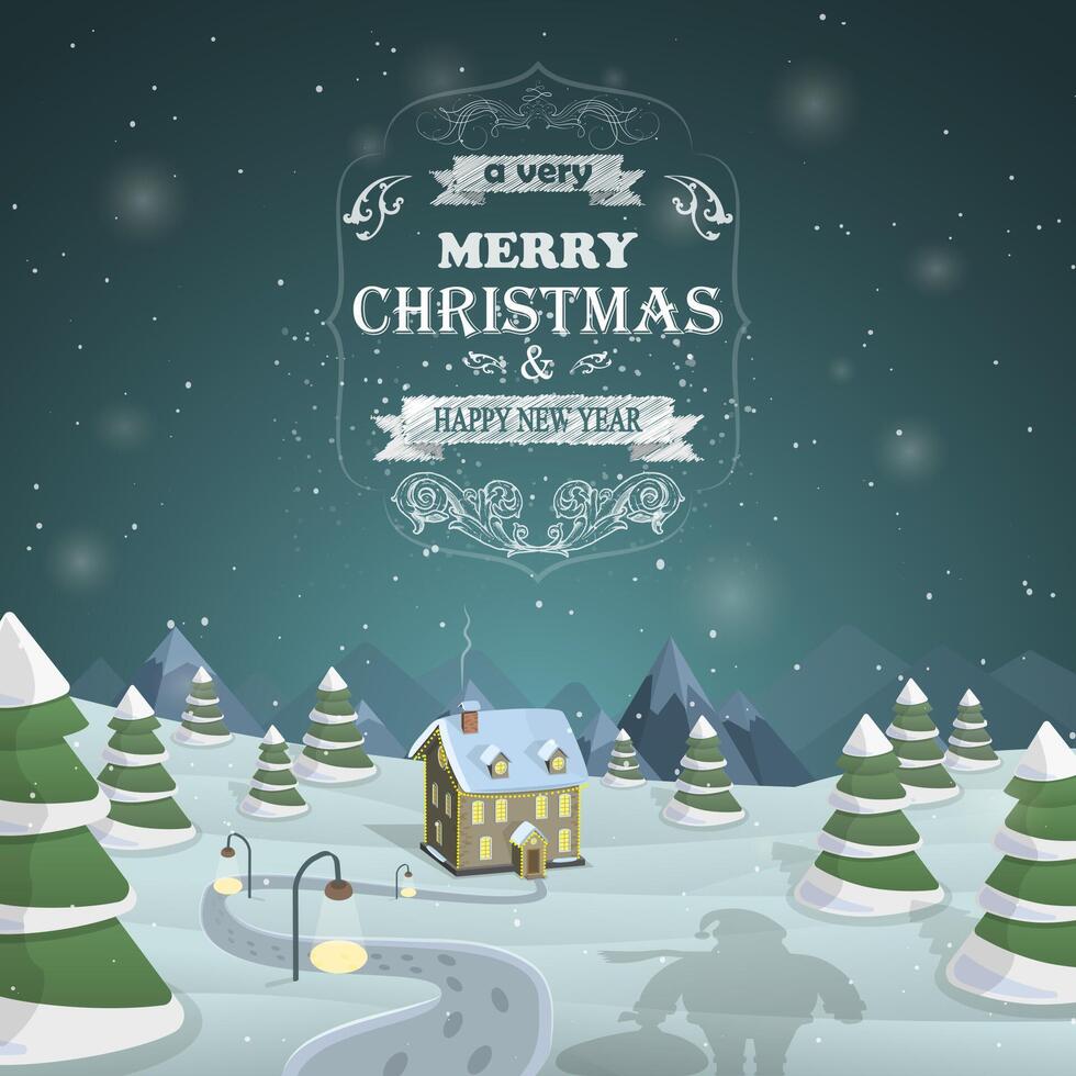 Christmas Eve background vector illustration.