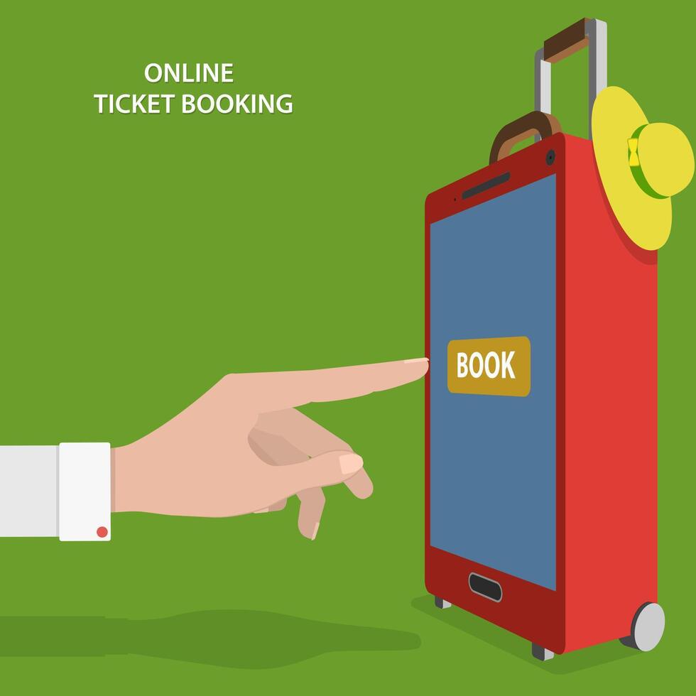 Online Ticket Booking Flat Vector Concept.