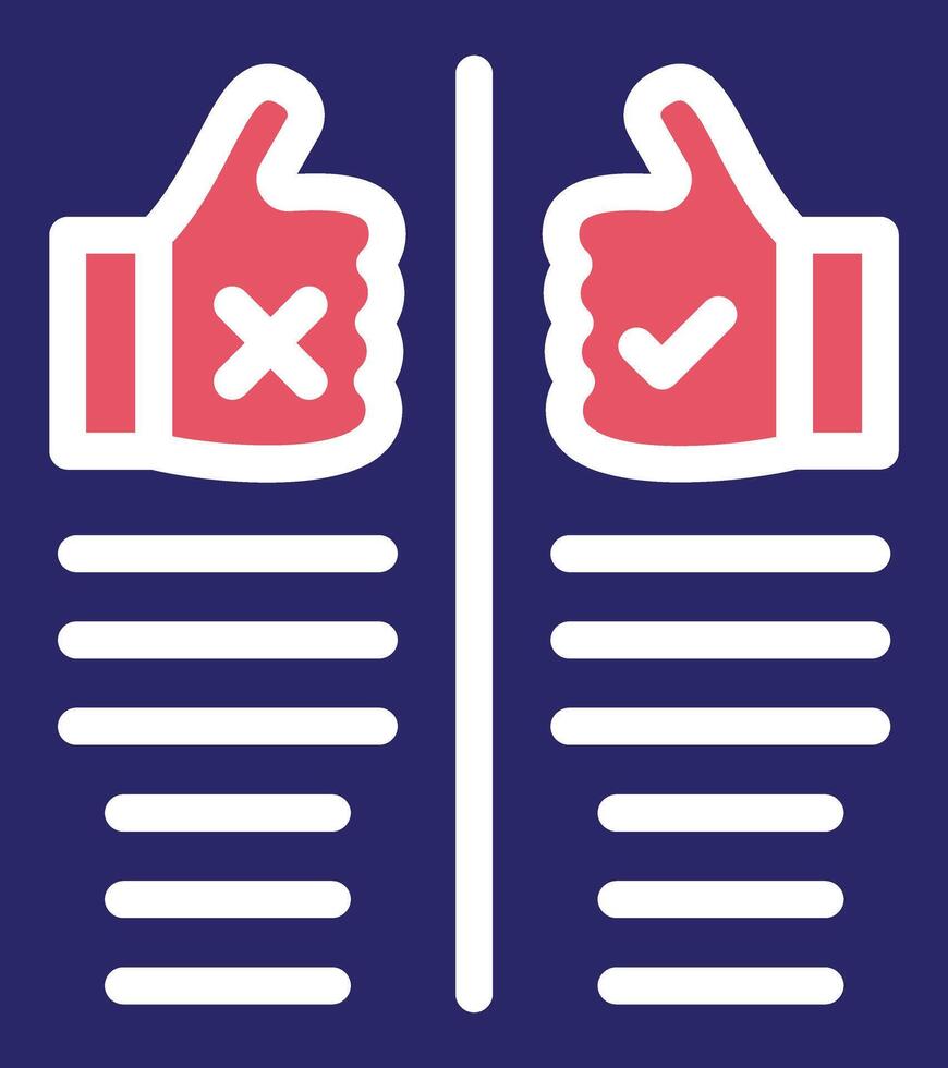 Pros and Cons Vector Icon
