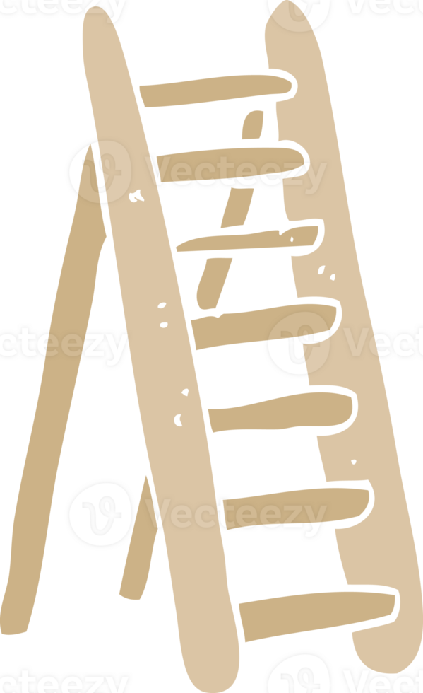 flat color illustration of a cartoon ladder png