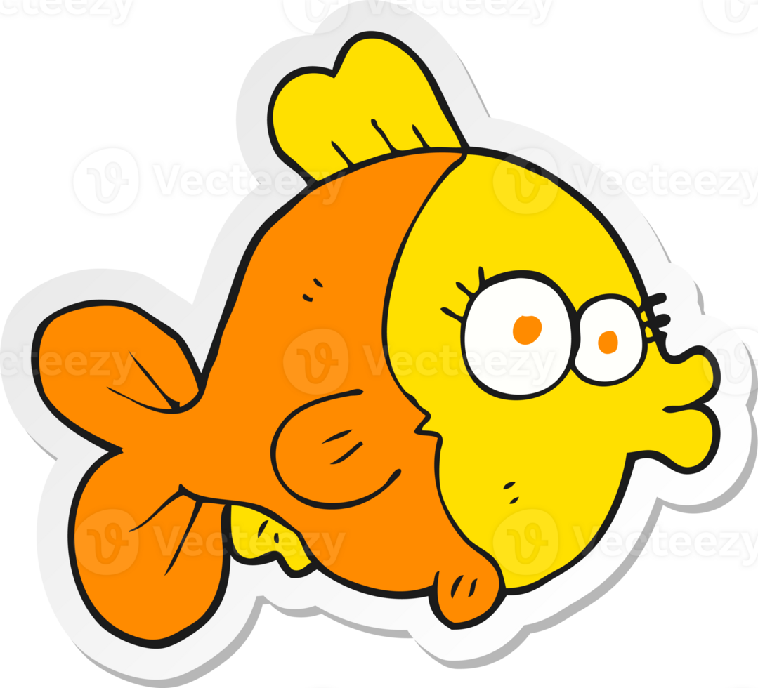 sticker of a funny cartoon fish png