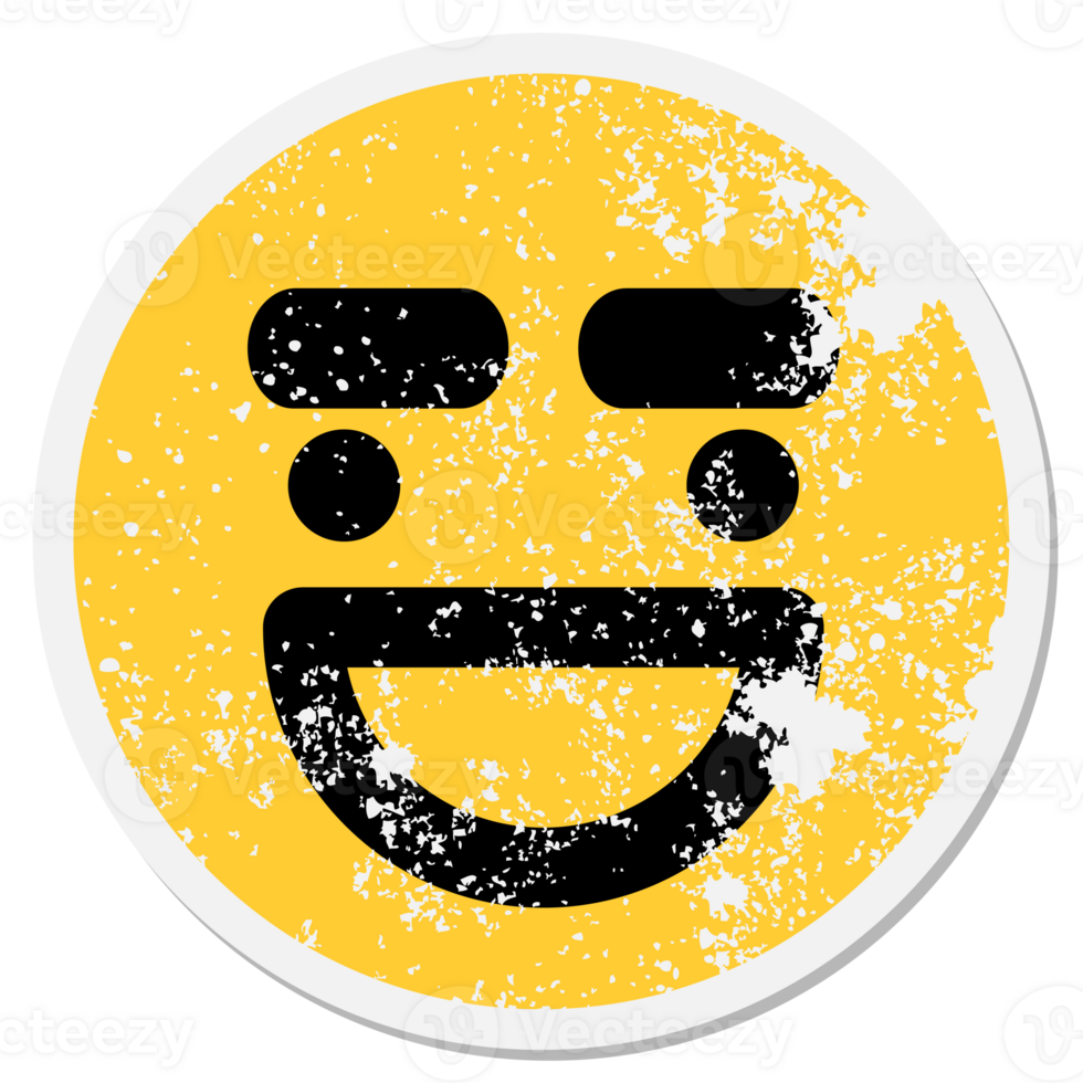 happy big eyebrow face circular sticker png
