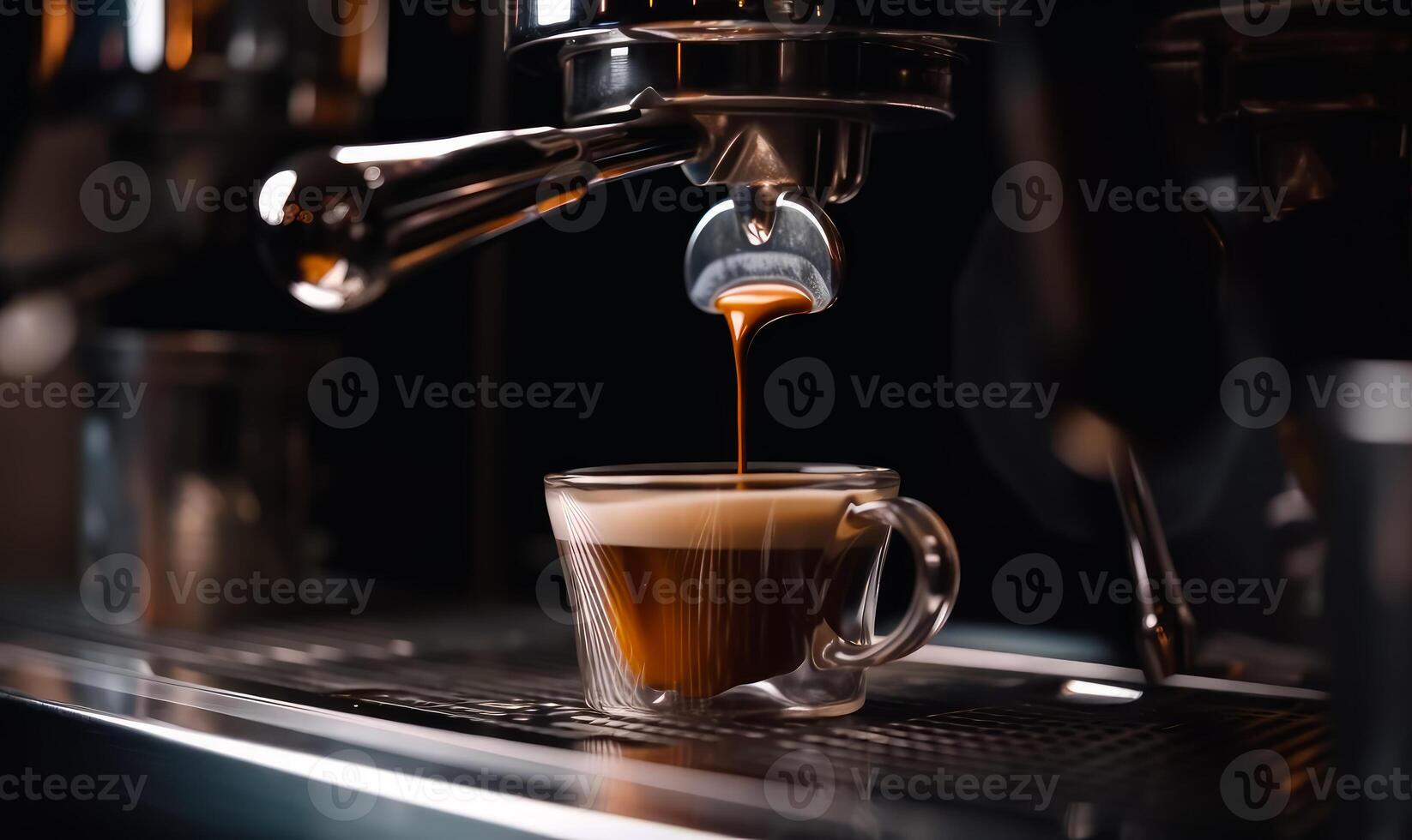 AI generated A Steaming Cup of Coffee Being Filled. A cup of coffee being filled with liquid photo