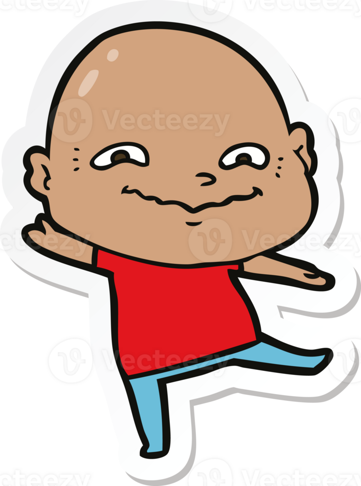 sticker of a cartoon creepy guy png