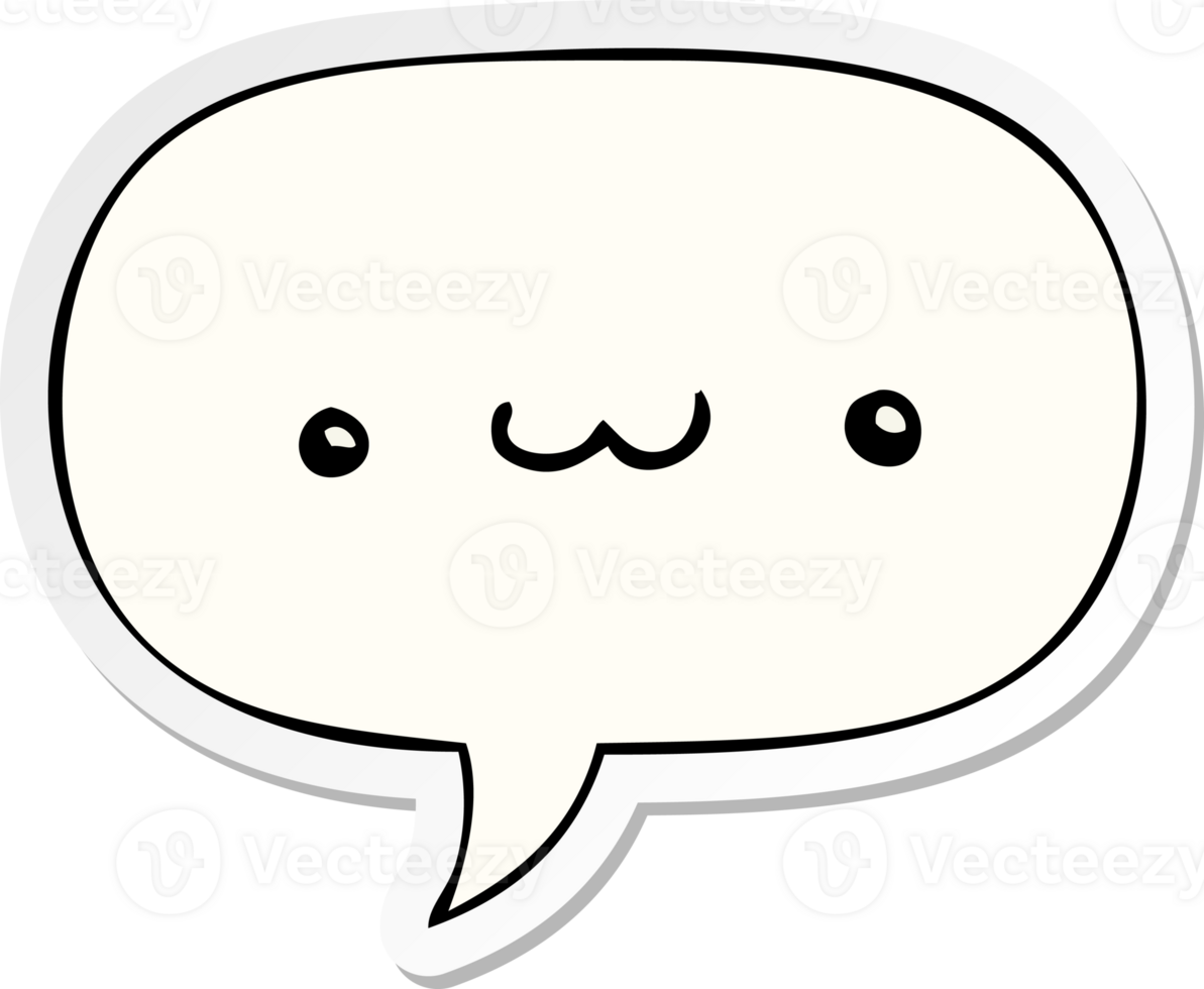 happy cartoon expression and speech bubble sticker png