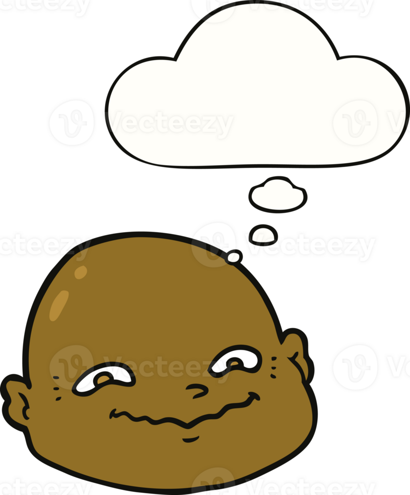 cartoon bald man and thought bubble png