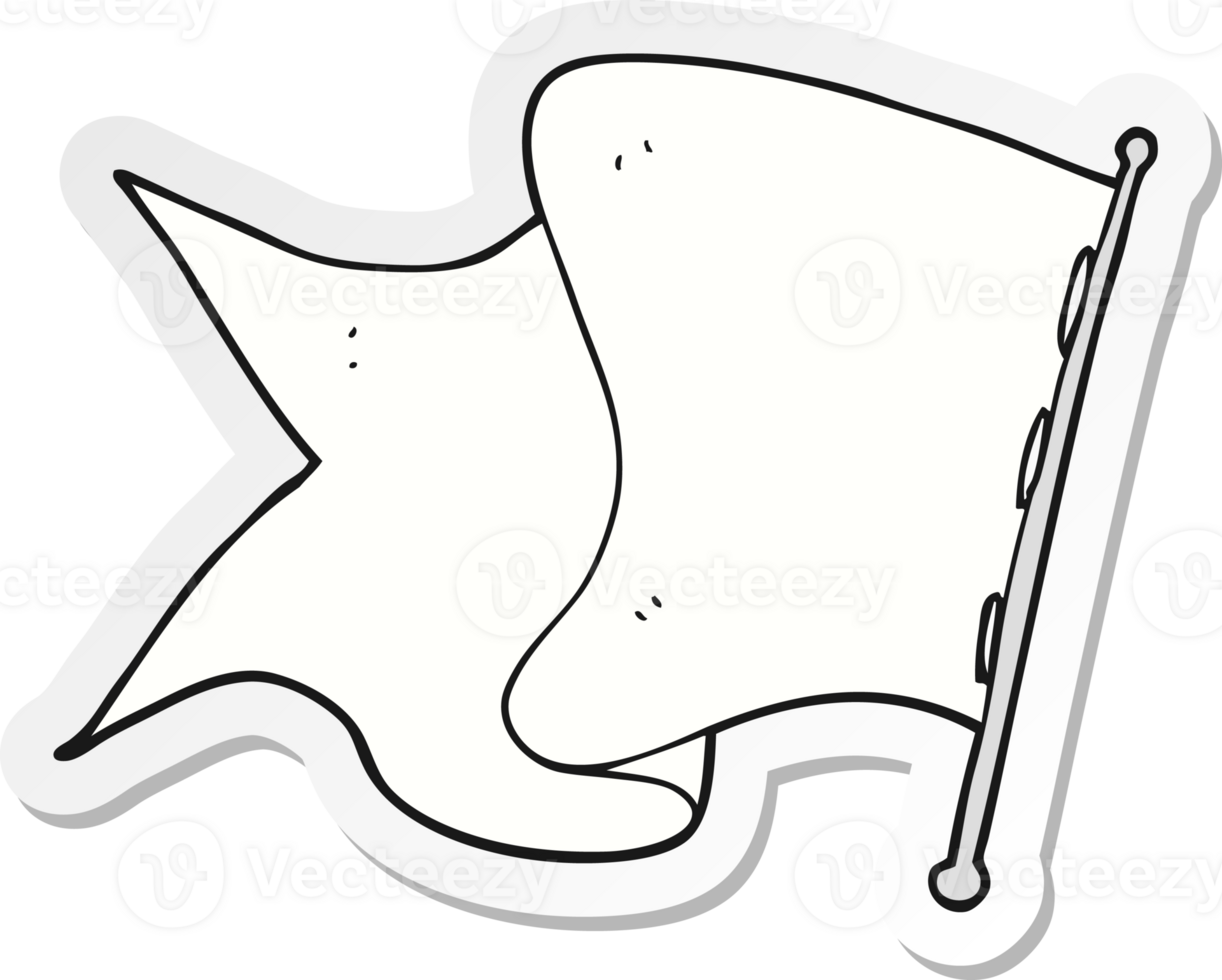 sticker of a cartoon white flag png