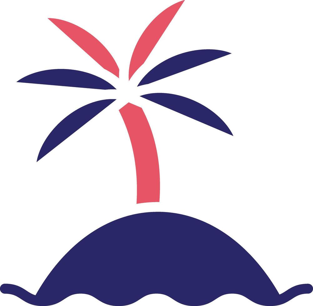 Palm Island Vector Icon