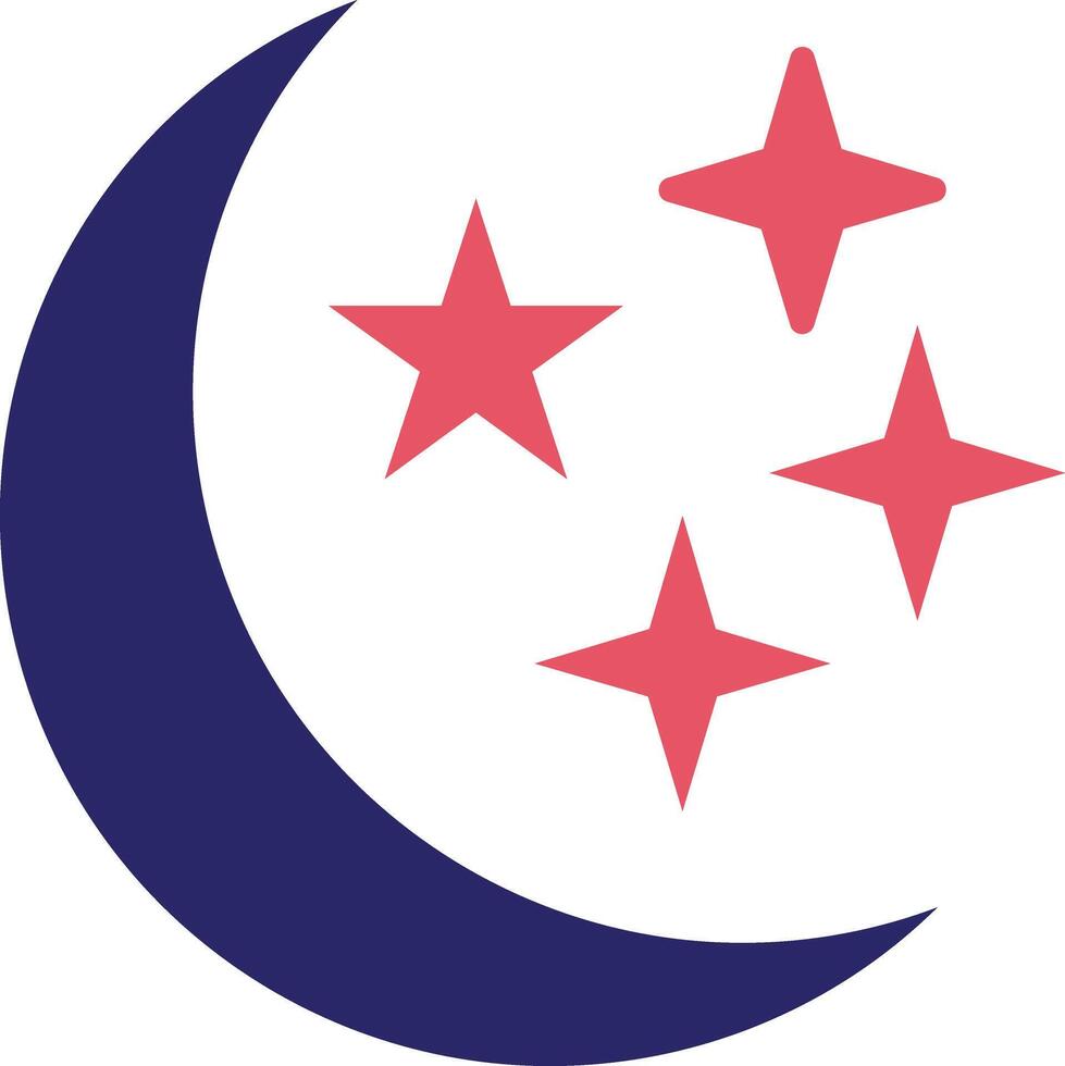 Star And Crescent Moon Vector Icon