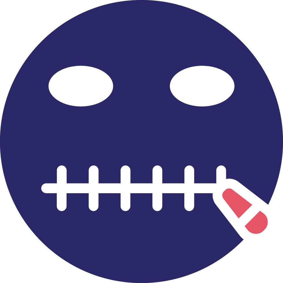 Zipper Mouth Face Vector Icon