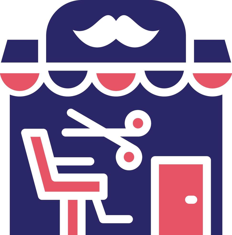 icono de vector de tienda de peluquero