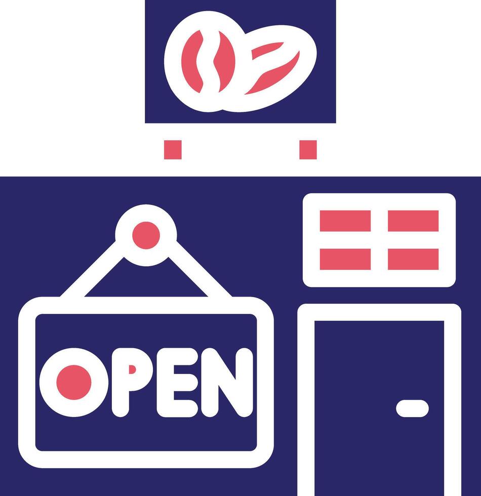 Cafe Open Sign Vector Icon