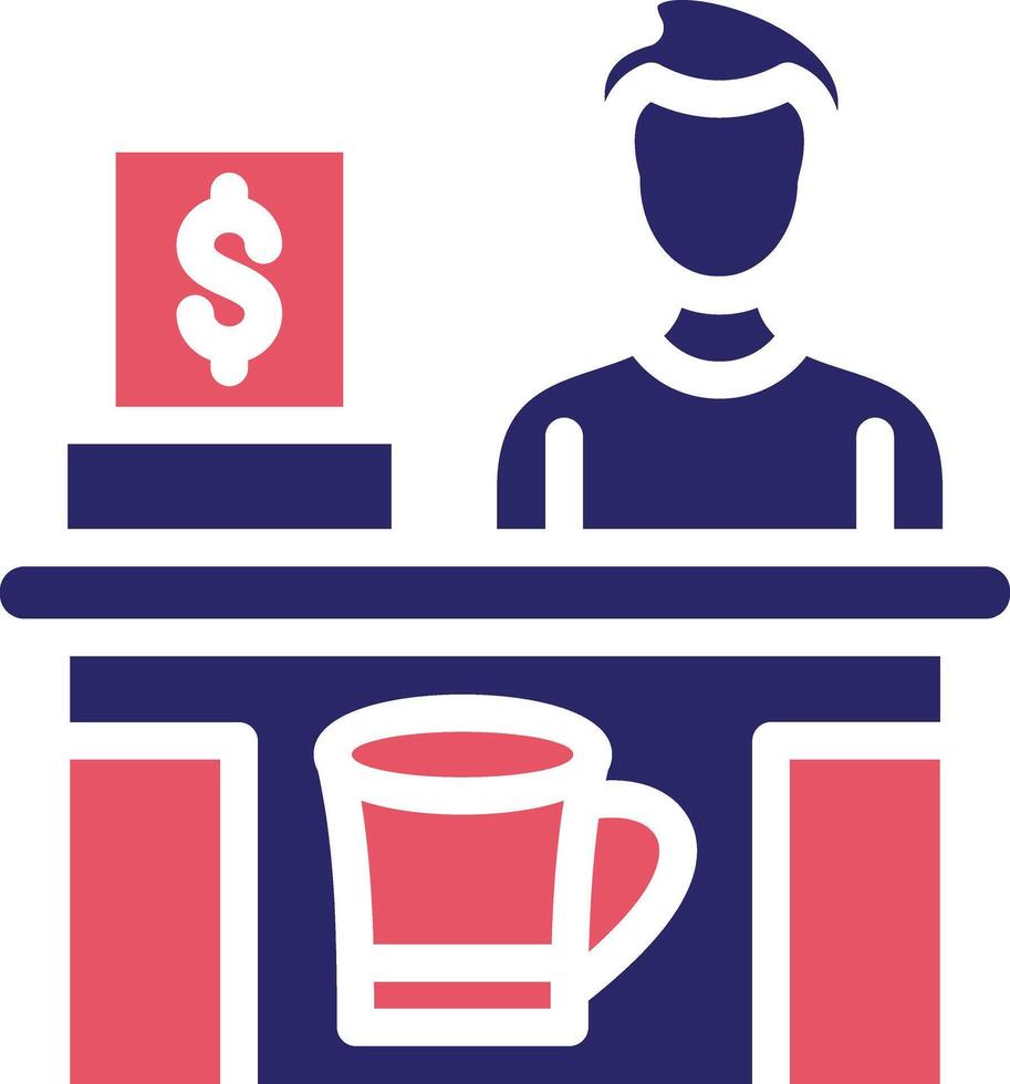 Bar Cashier Vector Icon