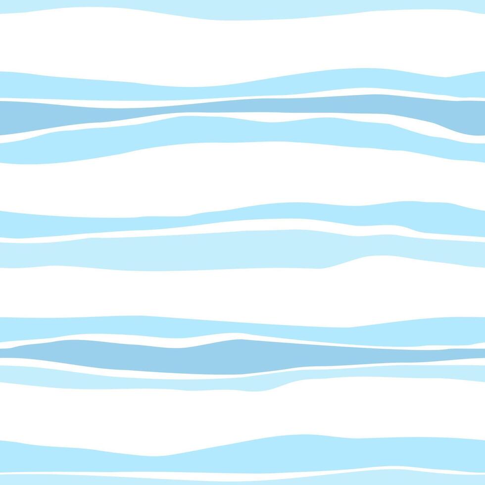 Seamless pattern of horizontal blue waves reminiscent of sea surf vector