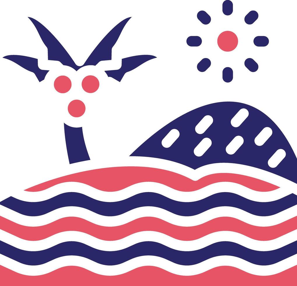 Beach Landscape Vector Icon