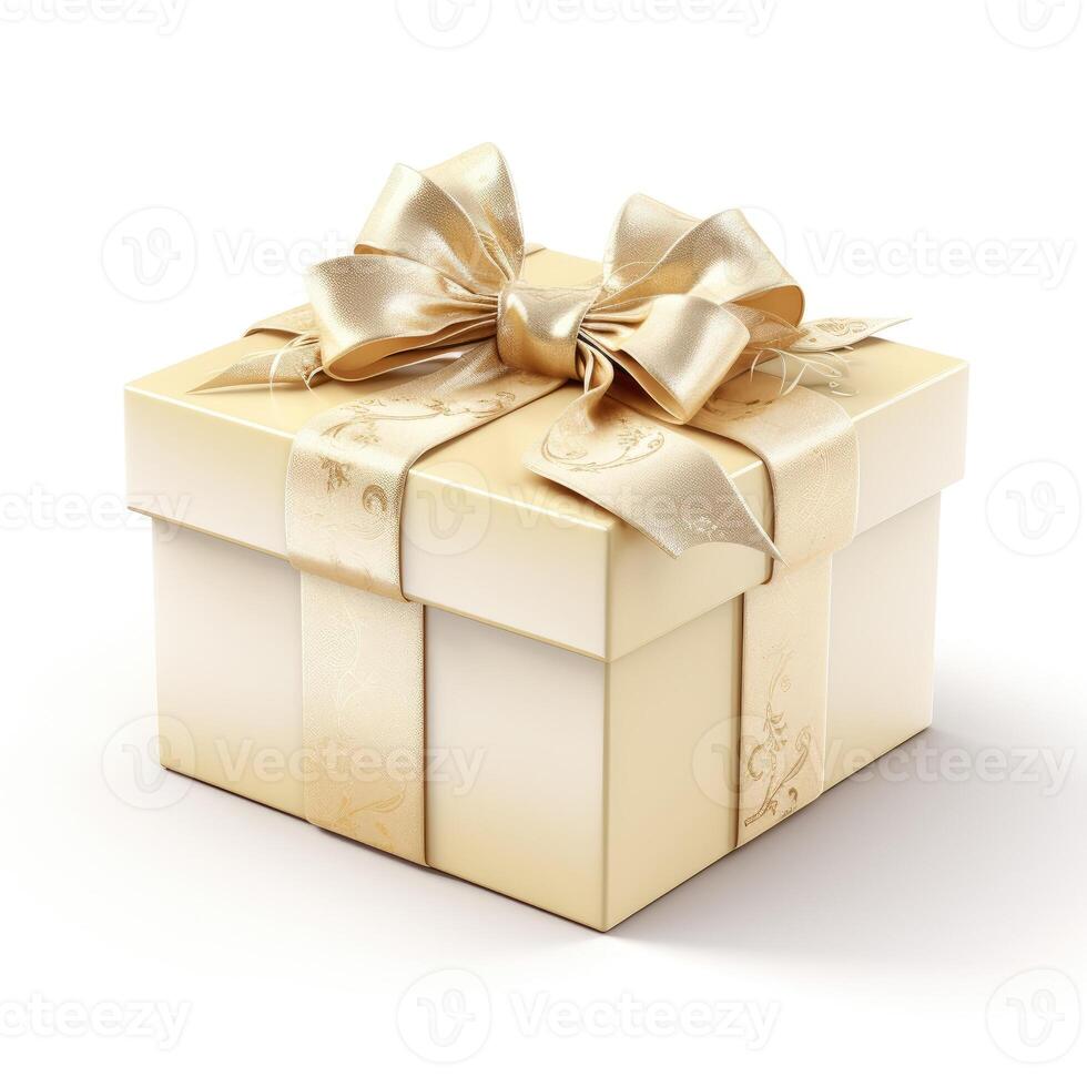 AI generated Gift box with ribbon, elegant presentation for a present, Ai Generated. photo