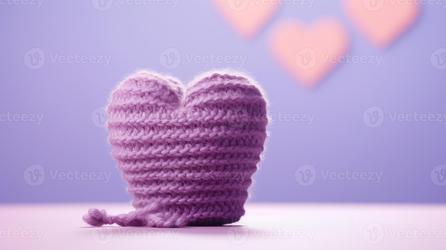 AI generated A Picture of a Crocheted Cute Heart, Ai Generated photo