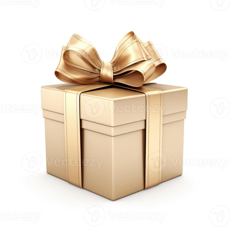 AI generated Gift box with ribbon, elegant presentation for a present, Ai Generated. photo