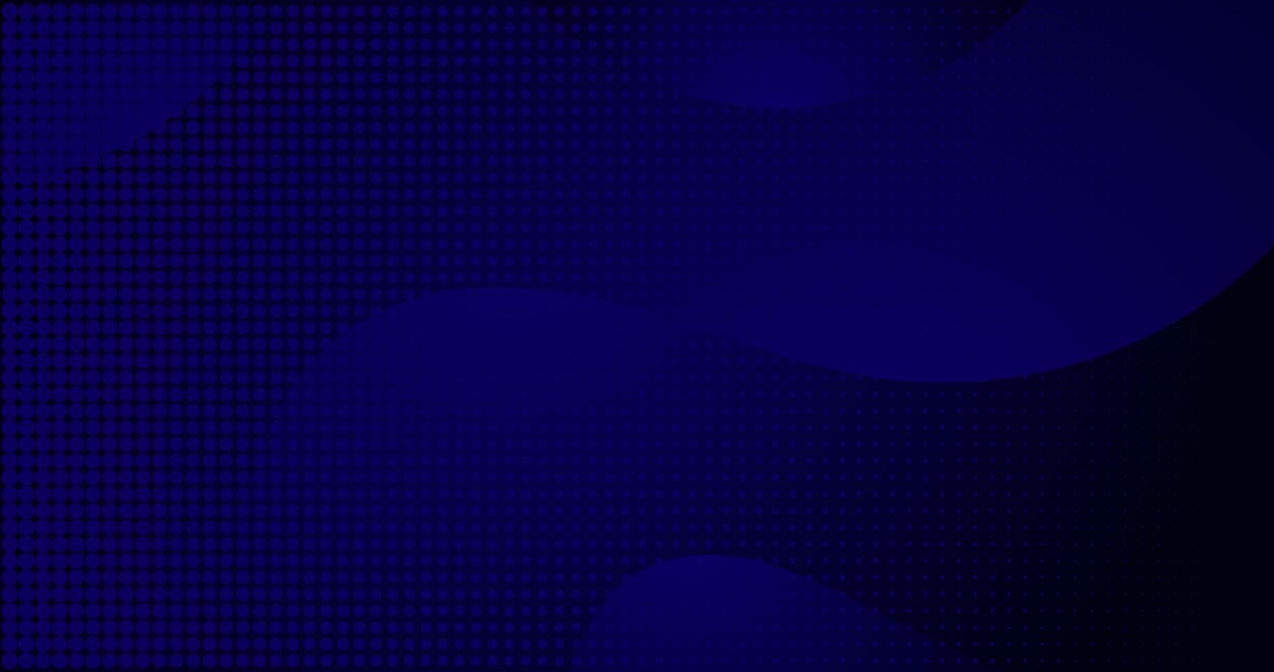 abstract elegant dark blue background with wave and halftone vector