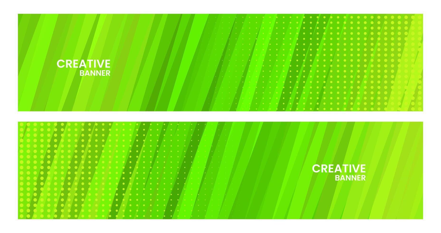 set of banners with abstract elegant green creative background vector