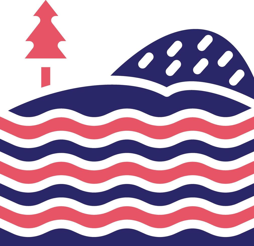 lago paisaje vector icono